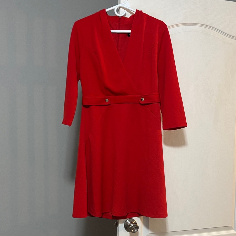Elegant Red Wrap Dress
